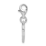 Sterling Silver CZ Letter Y W/Lobster Claw Clasp Clasp Charm Charms