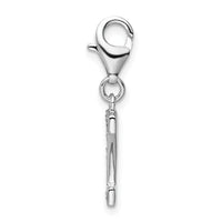 Sterling Silver CZ Letter Z with Lobster Clasp Charm