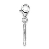 Sterling Silver CZ Letter Z with Lobster Clasp Charm