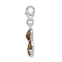 Goldia Sterling Silver Enameled Teddy Bear W/Lobster Claw Clasp Charm
