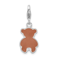 Goldia Sterling Silver Enameled Teddy Bear W/Lobster Claw Clasp Charm