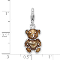 Goldia Sterling Silver Enameled Teddy Bear W/Lobster Claw Clasp Charm