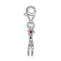 Goldia Sterling Silver Enameled Reindeer Charm