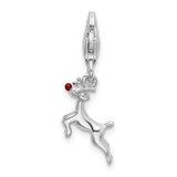 Goldia Sterling Silver Enameled Reindeer Charm