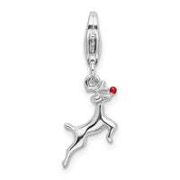 Goldia Sterling Silver Enameled Reindeer Charm