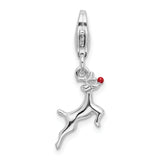 Goldia Sterling Silver Enameled Reindeer Charm