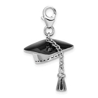 Graduation Cap Charm in Sterling Silver