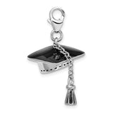 Graduation Cap Charm in Sterling Silver
