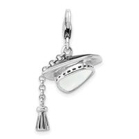 Graduation Cap Charm in Sterling Silver