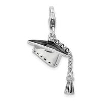 Graduation Cap Charm in Sterling Silver