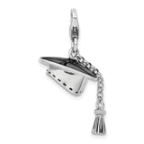 Graduation Cap Charm in Sterling Silver