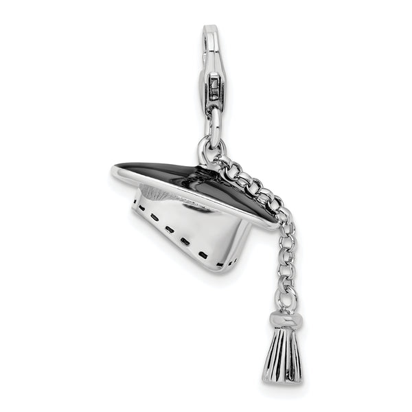 Graduation Cap Charm in Sterling Silver