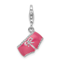 Goldia Sterling Silver Pink Enameled 3D Bikini Bottom Charm
