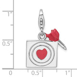 925 Sterling Silver And Enameled Bullseye Charm