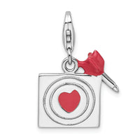 925 Sterling Silver And Enameled Bullseye Charm