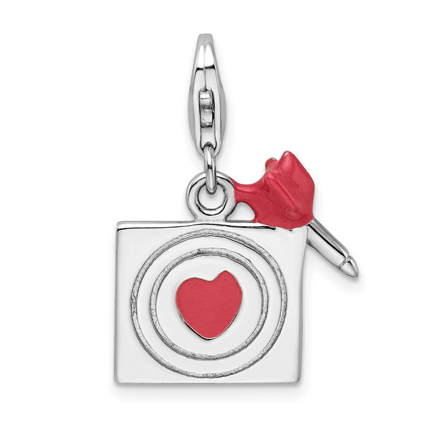 925 Sterling Silver And Enameled Bullseye Charm
