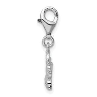 Sterling Silver CZ Crown W/Lobster Claw Clasp Clasp Charm Charms