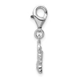 Sterling Silver CZ Crown W/Lobster Claw Clasp Clasp Charm Charms