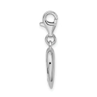 Sterling Silver Polished Enameled CZ Baby On Board Heart Charm