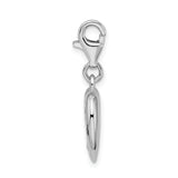 Sterling Silver Polished Enameled CZ Baby On Board Heart Charm