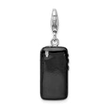 Goldia Sterling Silver Black Enameled 3D Cell Phone Charm