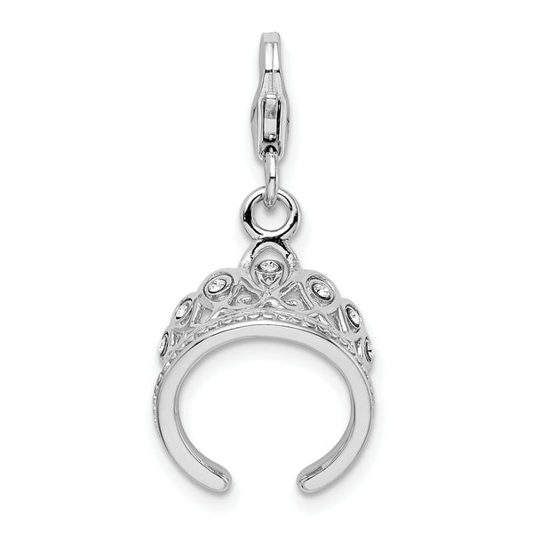 Swarovski Element Tiara Charm in Sterling Silver