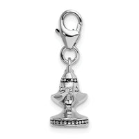 Sterling Silver 3-D Enameled Magic Lamp with Lobster Clasp Charm