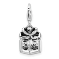 SS RH Yellow Swarovski Enameled Present w/Lobster Clasp Charm