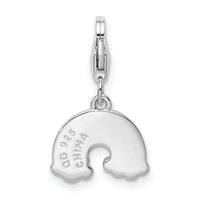 925 Sterling Silver Enameled Rainbow with Lobster Clasp Charm