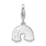 925 Sterling Silver Enameled Rainbow with Lobster Clasp Charm
