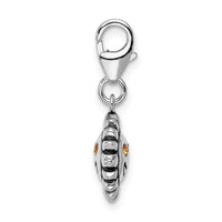 Sterling Silver RH Yellow Swarovski Sun with Lobster Clasp Charm
