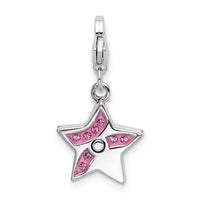 Stainless Steel Black Enamel Ace of Spades w/CZ 24in Necklace