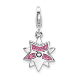 Stainless Steel Black Enamel Ace of Spades w/CZ 24in Necklace