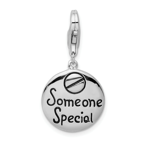 Goldia Sterling Silver Someone Special Inscribed Round W/Lobster Claw Clasp Charm