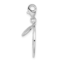 SS Rhodium-Plated Polished Be Happy! Lobster Clasp Charm