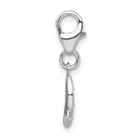 Sterling Silver RH Swarovski Awareness Ribbon Lobster Clasp Charm
