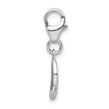 Sterling Silver RH Swarovski Awareness Ribbon Lobster Clasp Charm