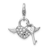 Sterling Silver Dangling CZ Heart Bracelet