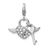 Sterling Silver Dangling CZ Heart Bracelet