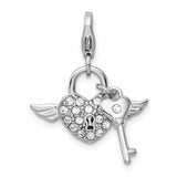 Sterling Silver Dangling CZ Heart Bracelet