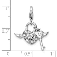 Sterling Silver Dangling CZ Heart Bracelet