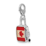 SS RH Enameled Canadian Flag Suitcase Lobster Clasp Charm