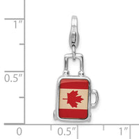 SS RH Enameled Canadian Flag Suitcase Lobster Clasp Charm