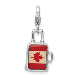 SS RH Enameled Canadian Flag Suitcase Lobster Clasp Charm