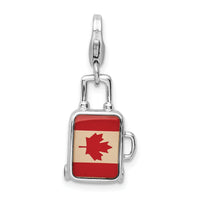 SS RH Enameled Canadian Flag Suitcase Lobster Clasp Charm
