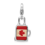 SS RH Enameled Canadian Flag Suitcase Lobster Clasp Charm