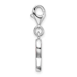 925 Sterling Silver Pink Enameled Awareness Ribbon with Lobster Clasp Charm