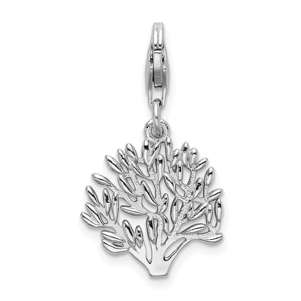 SS RH Polished Tree with Lobster Clasp Charm