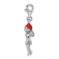 SS RH Enameled w/CZ 3D Fairy Lobster Clasp Charm