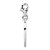 SS Rhodium-Plated Enameled Surf Board w/Flowers Lobster Clasp Charm